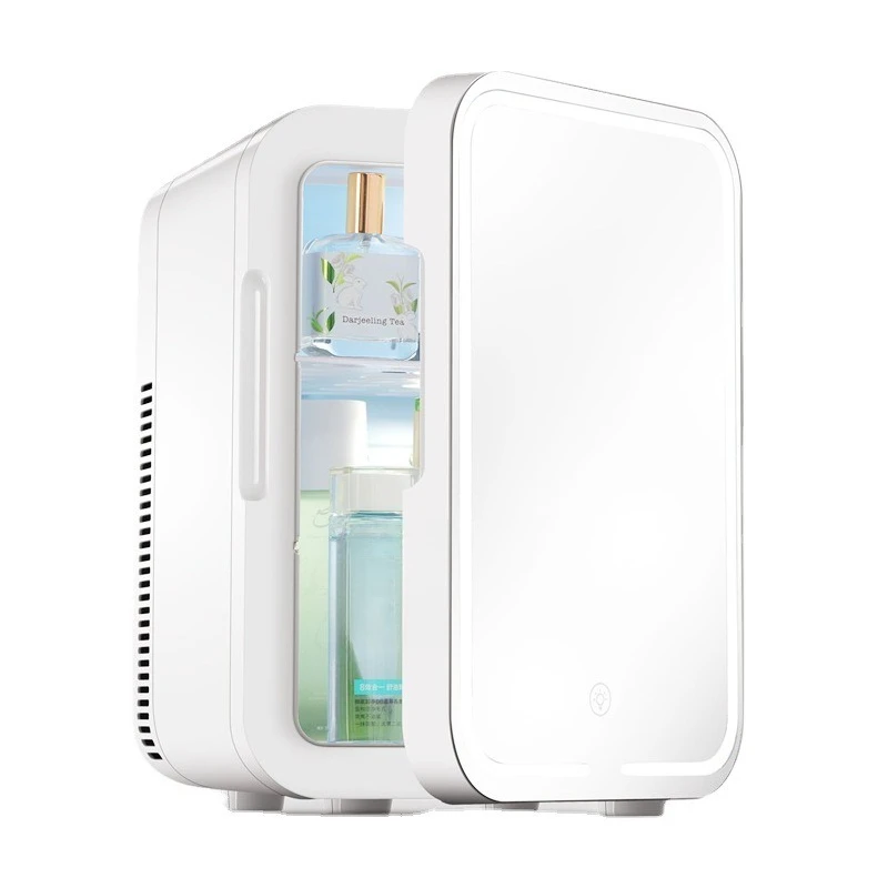 

Dual-use car and home, dual-use cold and warm, cosmetic mirror with adjustable brightness mini refrigerator