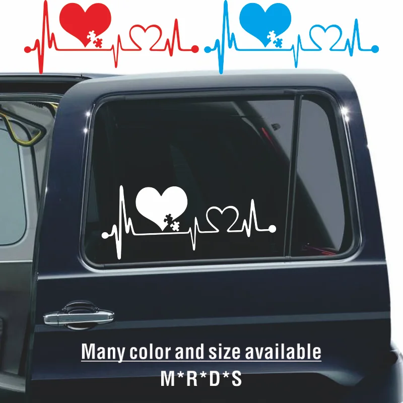 

Аутизм Heart Beat Lifeline креативные автомобильные наклейки окна автомобиля индивидуальные декоративные аксессуары наклейки для стайлинга автомобилей # 30