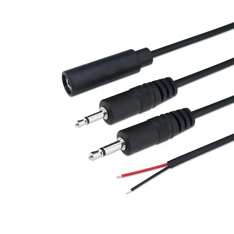 2.5mm Mono Jack Audio Cable 3.5mm Mono Jack To Bare End Audio Cord speak audio aux cable