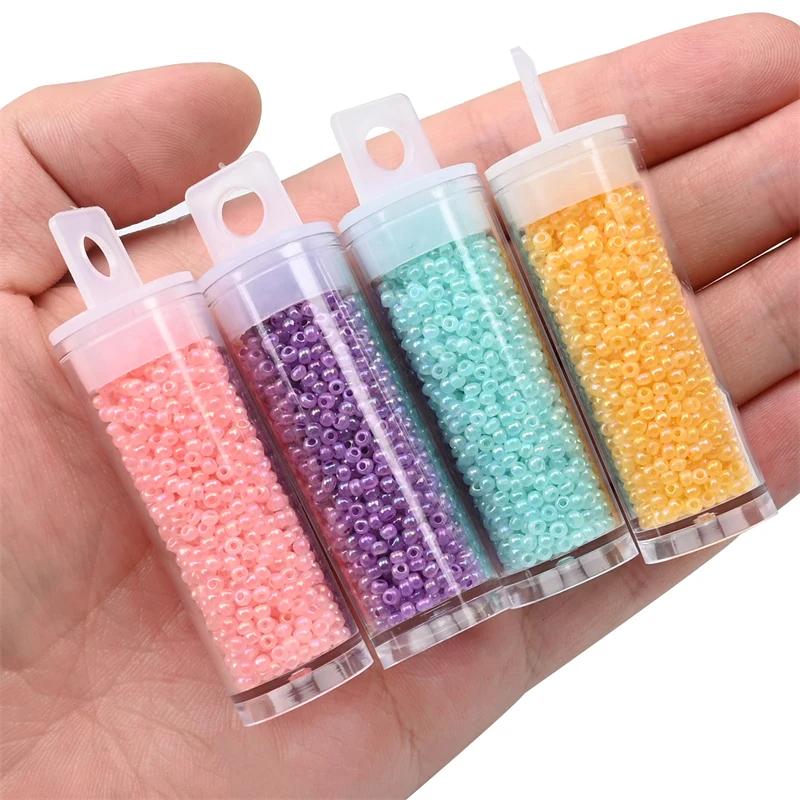 2mm Uniform Cream Color Glass Mini Beads Colorful Round Czech Small Craft Czech Beads DIY Handmade Jewelry Bracelet Accessories