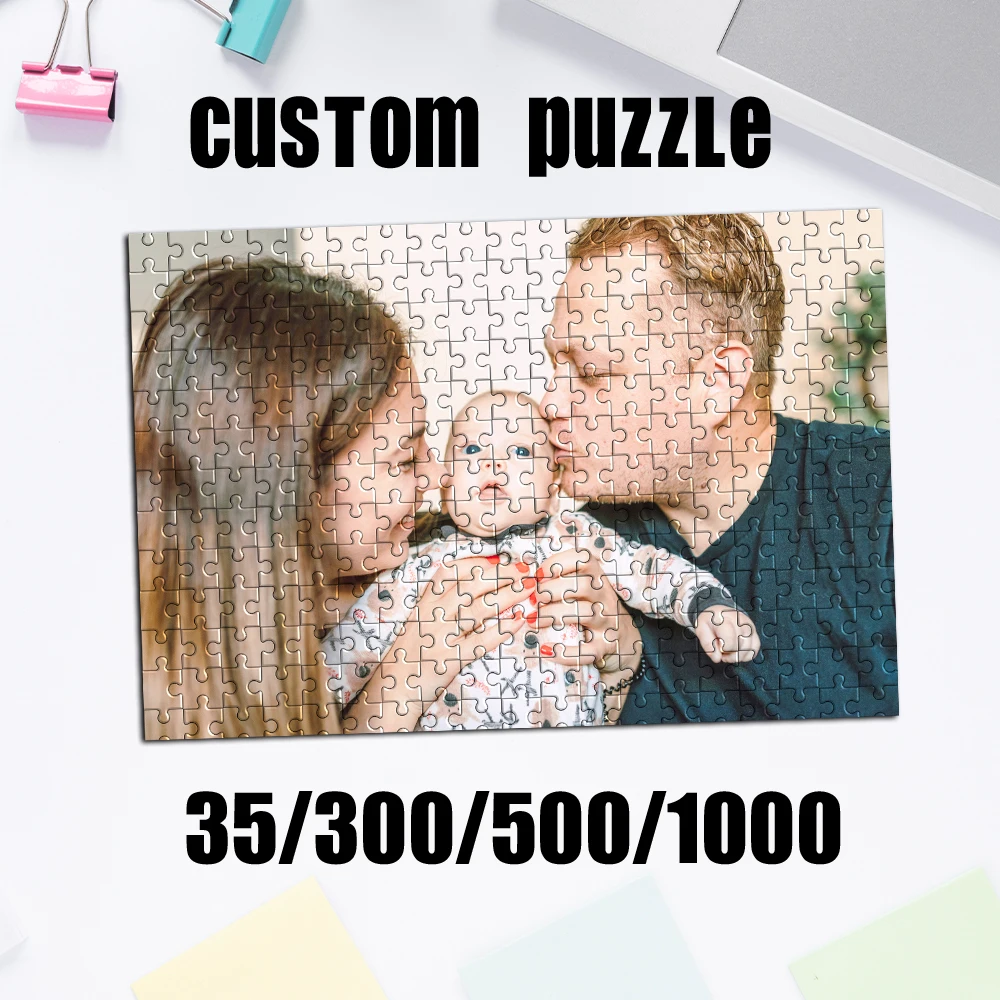 35/300/500pcs  FAMILY Customized Poster Custom Puzzles in Photos Personalized Poster For Kids Toy Family Gift