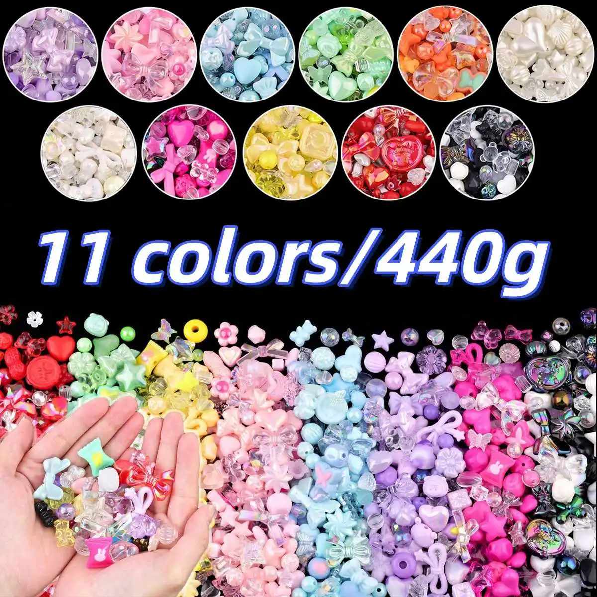Mixed Colors Acrylic Beads For Bracelet Making, For Jewelry 