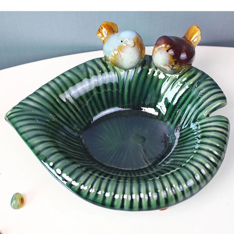 Ceramic Storage Tray Handmade Ceramic Plate Little Bird Desktop Storage Container Snack Plate Soap Box Home Decoration