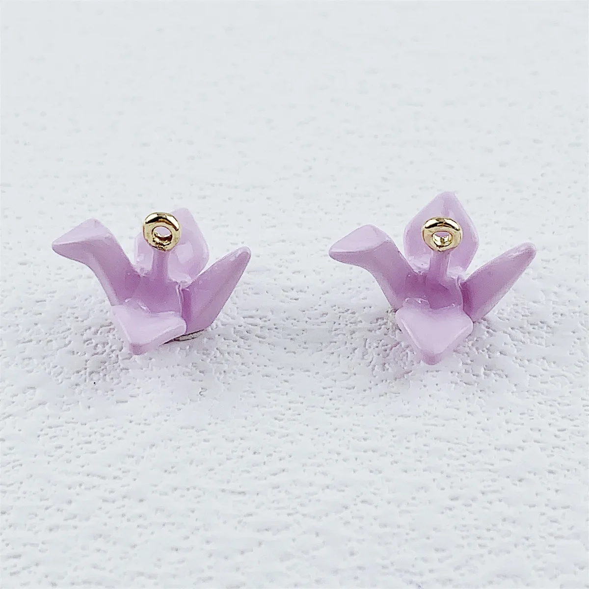 14pcs DIY Mix Alloy Oil-drop Colored paper cranes Pendant Jewelry Accessories Bracelet Earrings