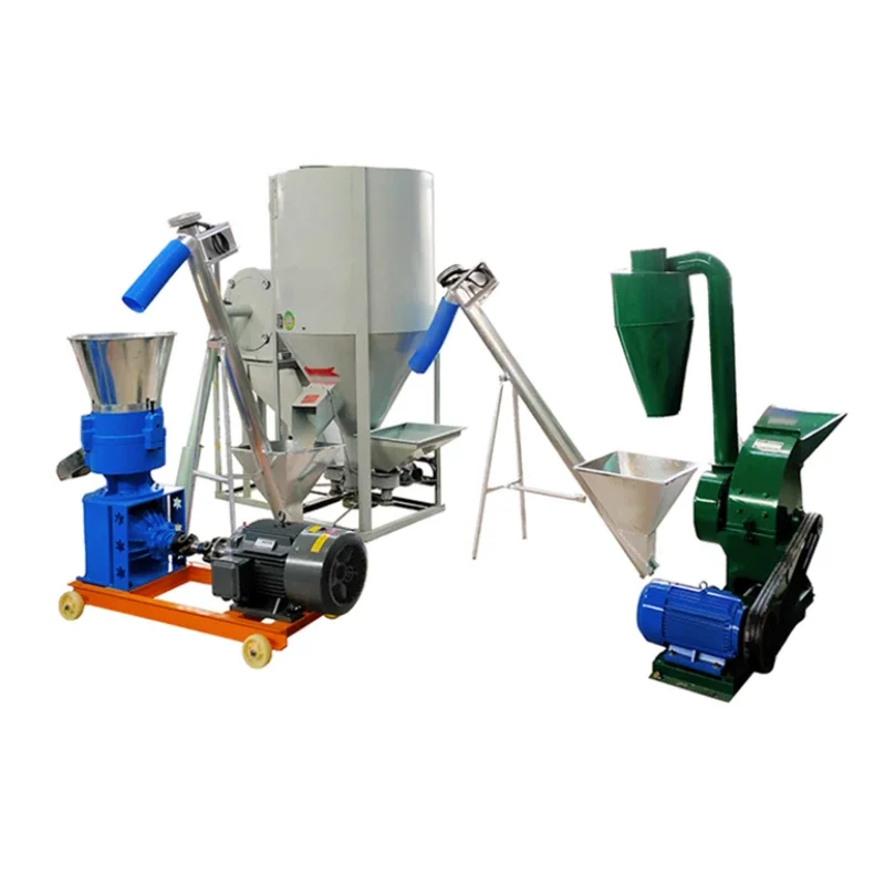 50-1800 kg/h capacity single or three-phase animal feed pellet machine feed processing machines