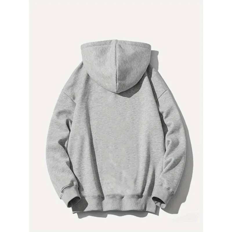 سويت شيرت بقلنسوة بأكمام طويلة مطبوع عليه رسومات الفطر والشبح للرجال، بلوفر فضفاض بقلنسوة مع