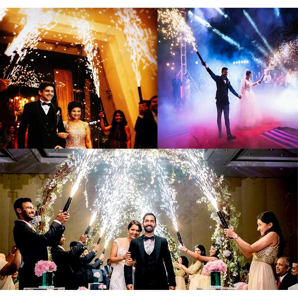 Reusable Hand Held Cold Fountain Fireworks Pyrotechnics Safety Stage Pyro Firing System Shooter For Wedding Birthday Party Decor