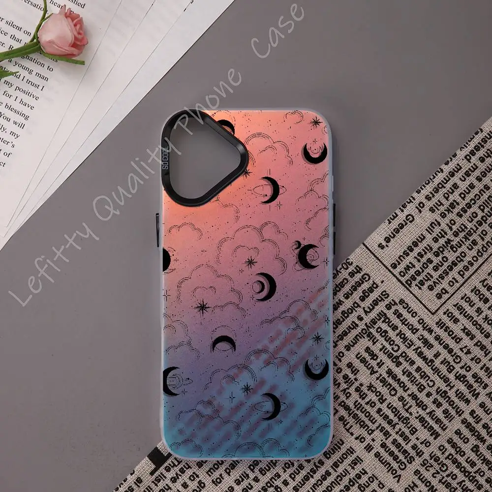 PIKPAKA Moonlit كوكبة الفن موضة جراب هاتف آيفون 16 15 14 13 12 11 برو ماكس ماتي أورورا متعدد الألوان التدرج Funda #5