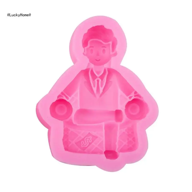 Legs up Man Money Bag Soap Molds Handmade 3D Soap Craft Kitchen Baking 11UA