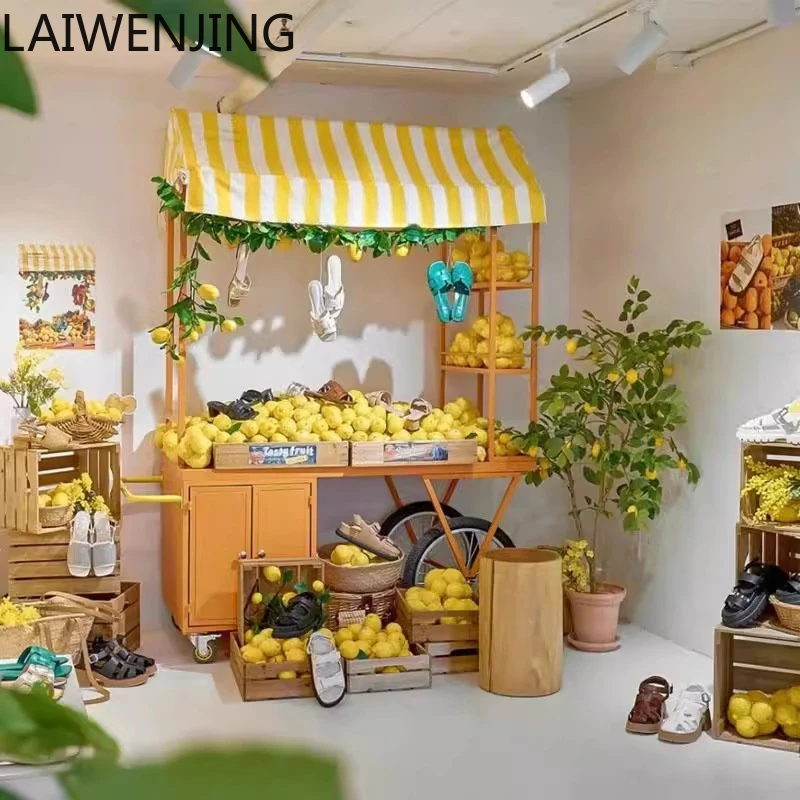 

HLZ stall car float supermarket promotional car with cabinet wrought iron flower shop mobile stall dining car