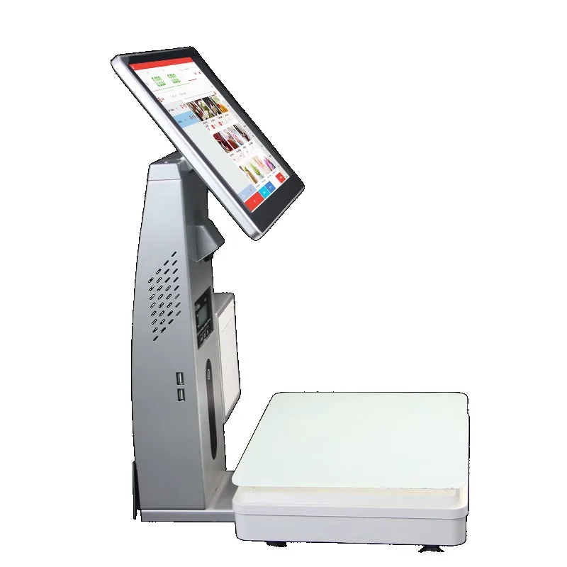 Smart POS AI Checkout Scale with Barcode Label Recognition POS Systems Auto Weighing for Supermarket Grocery Seafood Snack Store view 3