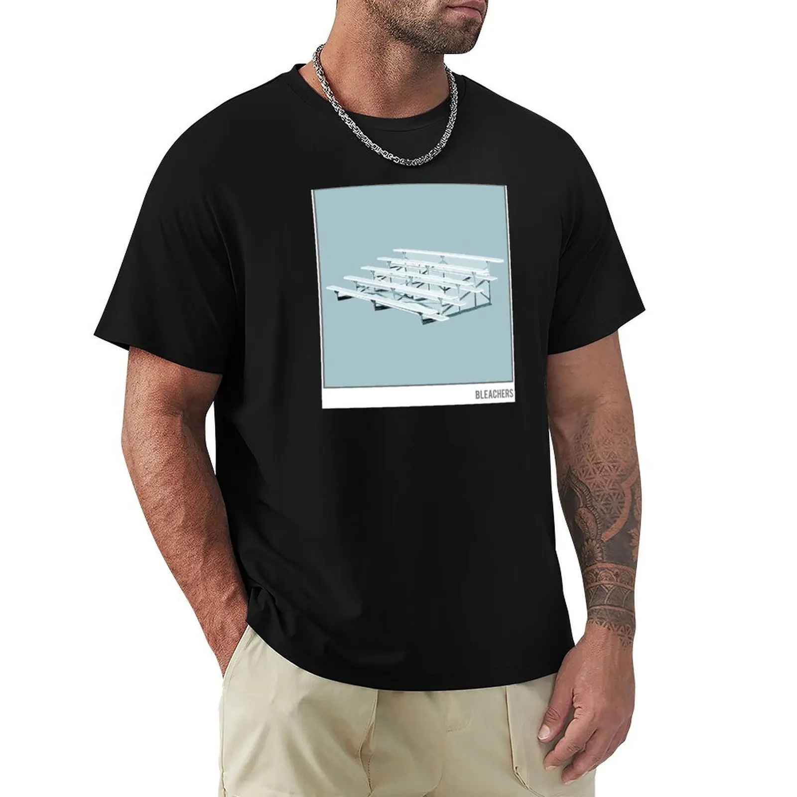Posterized Blue Bleachers T-Shirt graphic t shirts for man T-Shirt