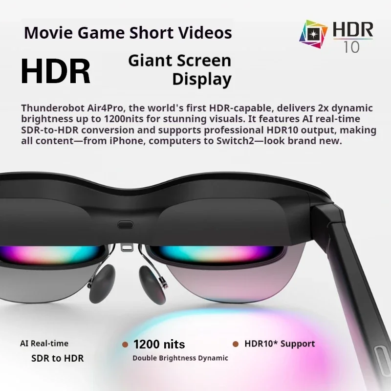 NEW Rayneo Air 4 Pro Smart AR Glasses 4K Video Capture 3G Voice Control IPX-5 Waterproof Head-Mounted XR Support DP Agreement