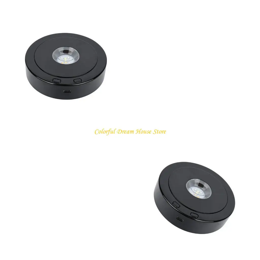 

J7JB Various Light Modes USB Powered Base Rotating LED Platform for Crystal Glass Art
