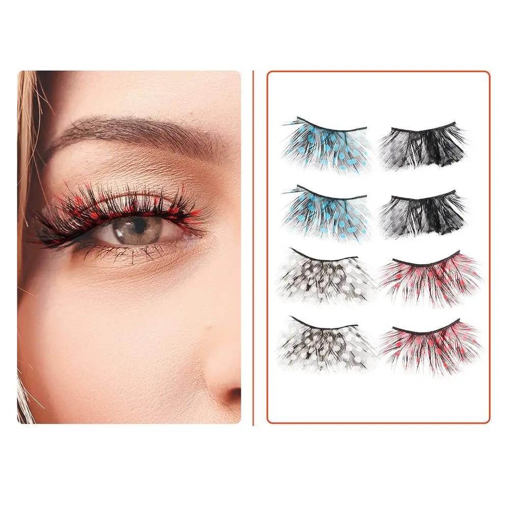 Creative Eyelashes Exaggerated Drama Stage Masquerade Party Speckled Thick Feather False Eyelashes