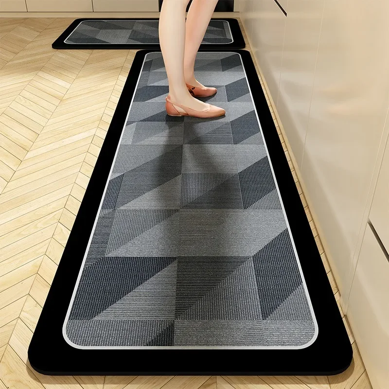 

Кухонный напольный коврик Нескользящий маслостойкий водонепроницаемый ковер Простота сплошной цветной узор Коврик Длинный размер Коврики для домашнего декора 양 Wee자 Alfombra