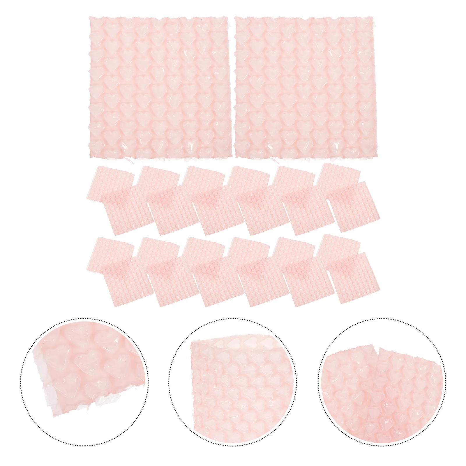 

60pcs Heart Shaped Pink 10x10cm Packaging Shipping Supplies Double Layered Pouches Mailers Wrap
