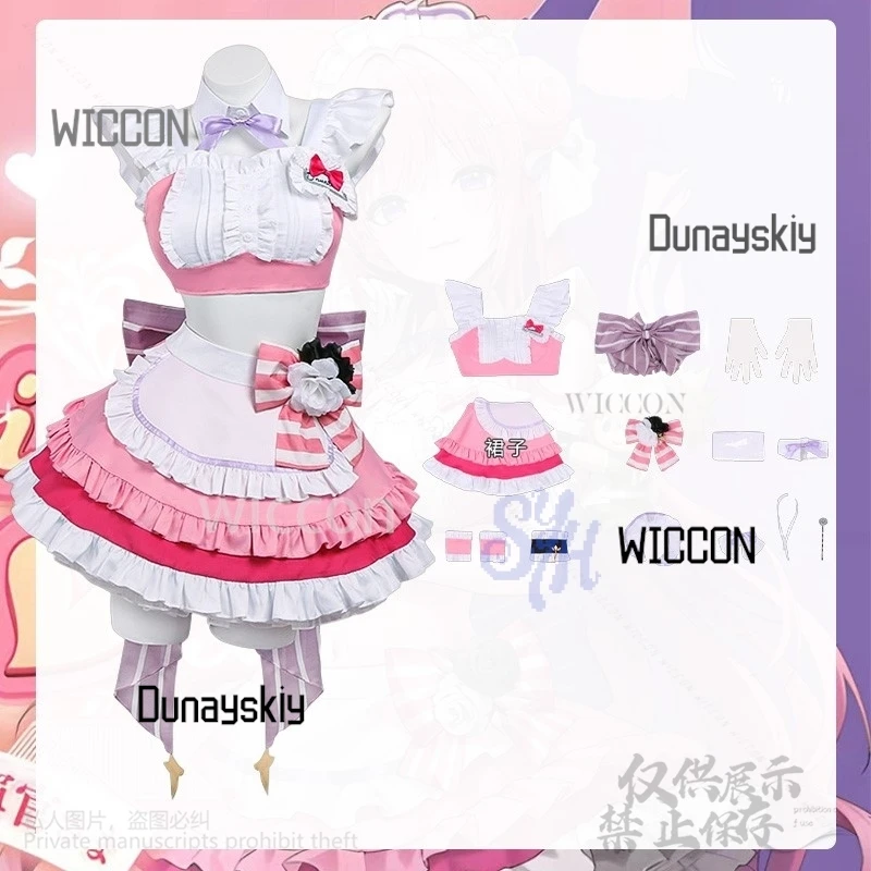 أنيمي لعبة NIKKE: آلهة النصر تأثيري دوروثي دورو القهوة خادمة زي Kawaii الوردي الكشكشة القوس كعكة فستان الهالوين