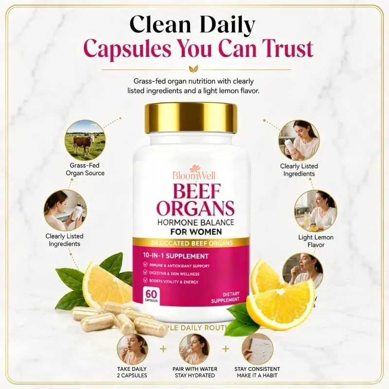 Female Beef Organ  and Beef Liver Capsules Contain Iron, B6, Coenzyme Q10, and Choline, Which Are Beneficial for Daily Health
