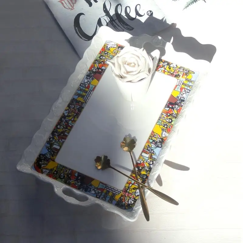 لوحة سيراميك، صينية فنجان القهوة، صينية الشاي، صينية تخزين أكواب الماء عبر الحدود #4