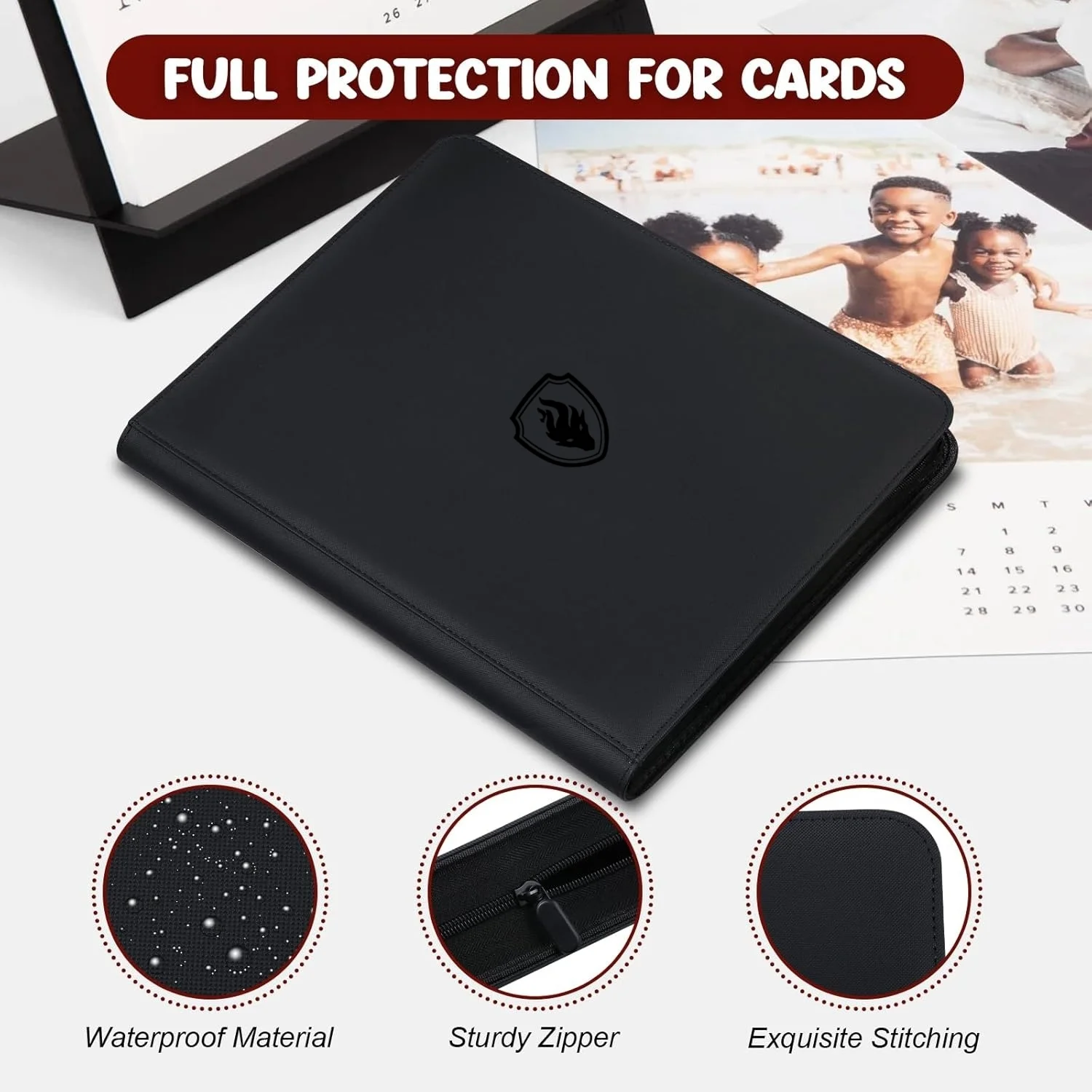 Holds 384 Toploaders | 12-Pocket | Ringless Double-Sided Pockets | Premium Top Loader Binder for Trading Cards