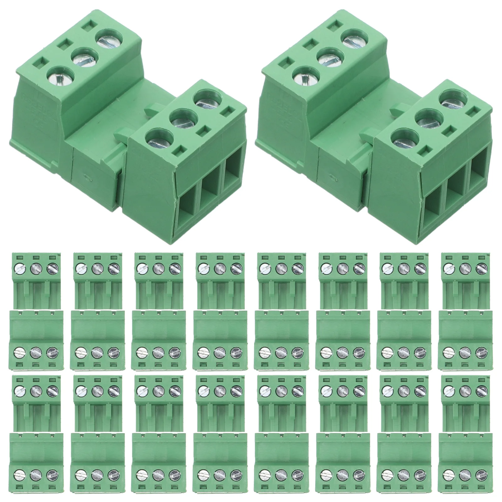 20Pcs Plug Terminal Block Pcb Connector No-Solder Space-Saving Wiring Electrical Ground Power Distribution Copper Grounding Bar