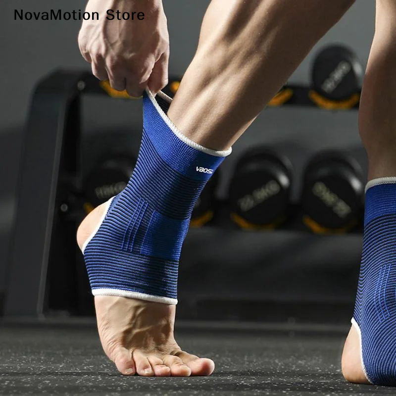 1 Pair Elastic Ankle Support Sleeves Breathable One Size For Running Basketball Cycling Sports Injury Prevention Ankle Support