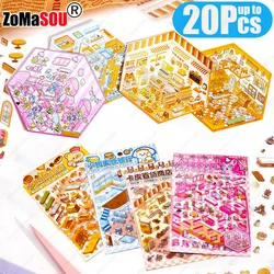 3D Diy Sticker Landscaping Pocket three dimensional Scene Cabin Stickers Stacking Pasting Hand Account Gift to Kid Child Student