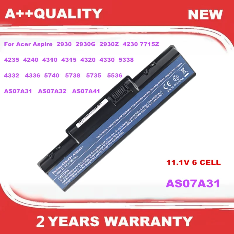 Аккумулятор для ноутбука Acer Aspire 2930 2930G 2930Z 4230 4235 4240 4310 4315 4320 4330 4332 4336 AS07A31 AS07A32 AS07A41