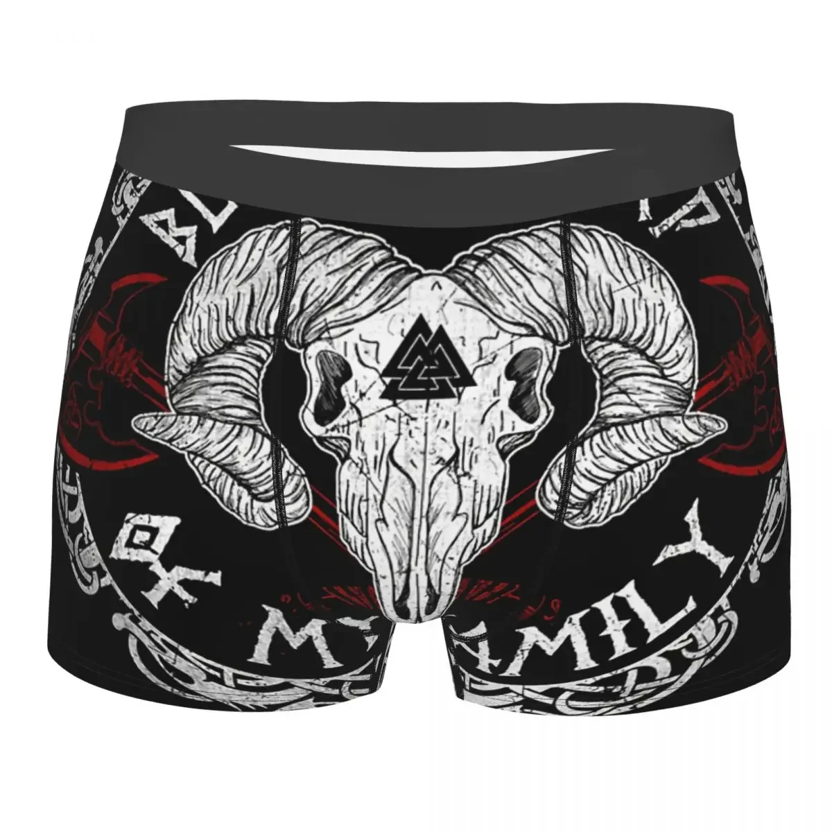 Black Sheep Skull Axe Underpants Breathbale Panties Male Underwear Print Shorts Boxer Briefs