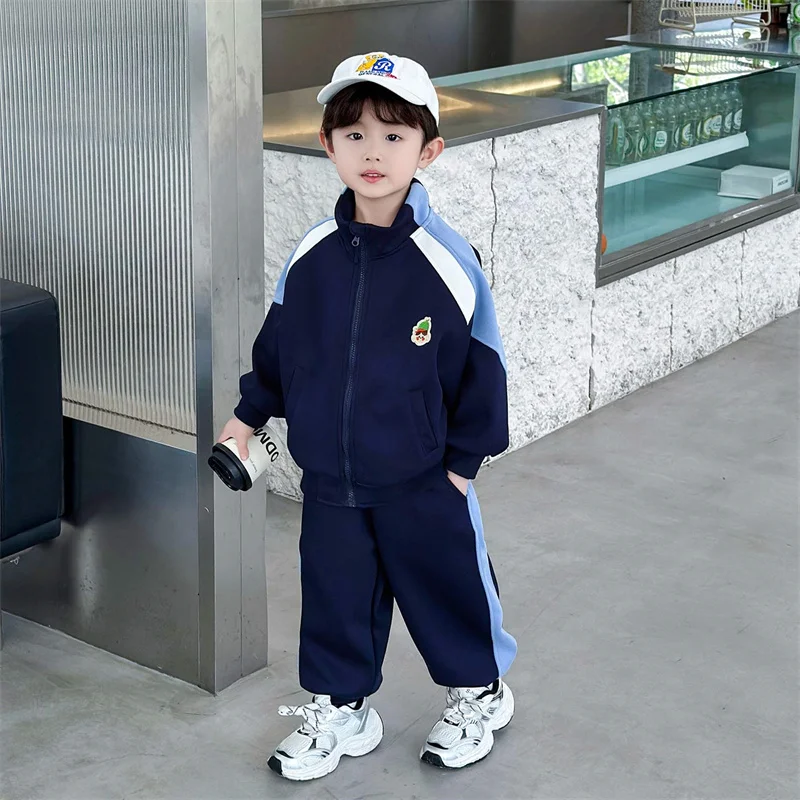 

Boys' Autumn Spor Long Sve Set 2025 New Sle Kids' Patchwork Two-Piece Suit Casual Wear Comfortable Breathable Material