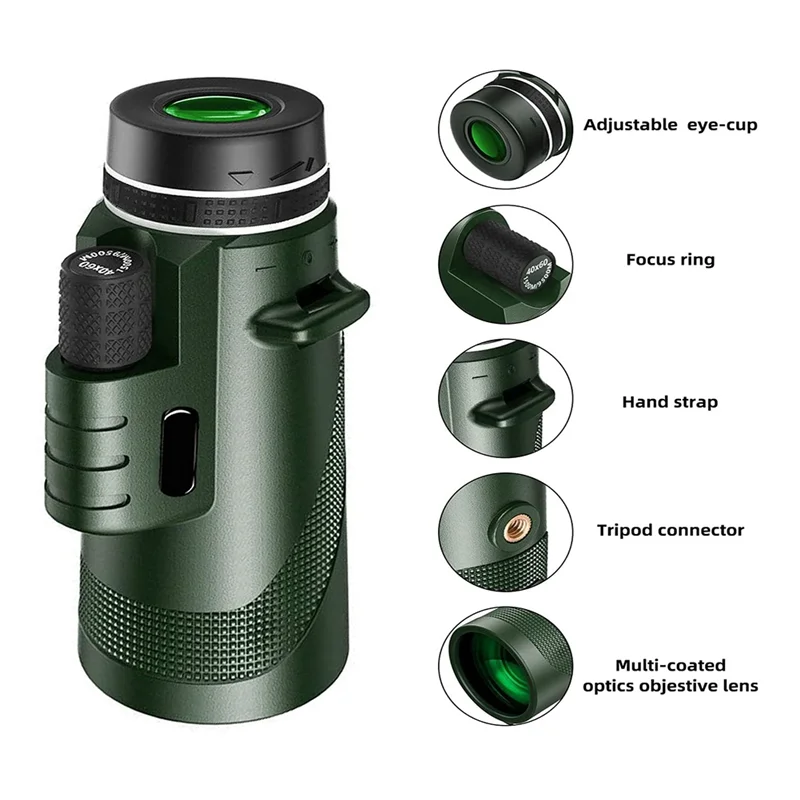 Lente objetiva monocular 80X100 HD binóculos fotográficos de celular conectáveis de alta ampliação