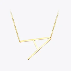 EnFashion Letter Necklaces Alphabet Initial Pendants Necklace Gold Color Stainless Steel Choker Necklace for Women Jewelry