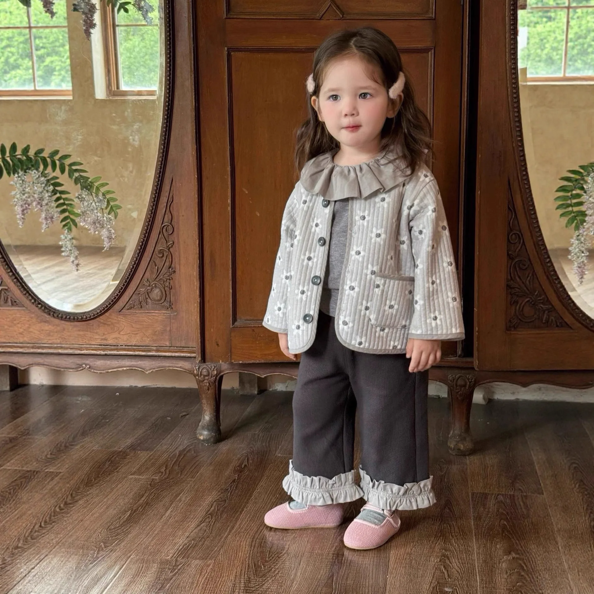 2025 New Fashion Girls Flower Jackets Kids Autumn Clothes Children's Cardigans Baby Casual Fashion Tops Boutique Clothing