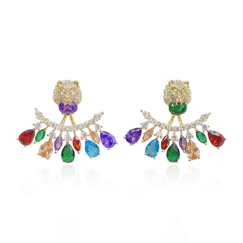 New Color Zircon Temperament Light Luxury Exquisite Earrings