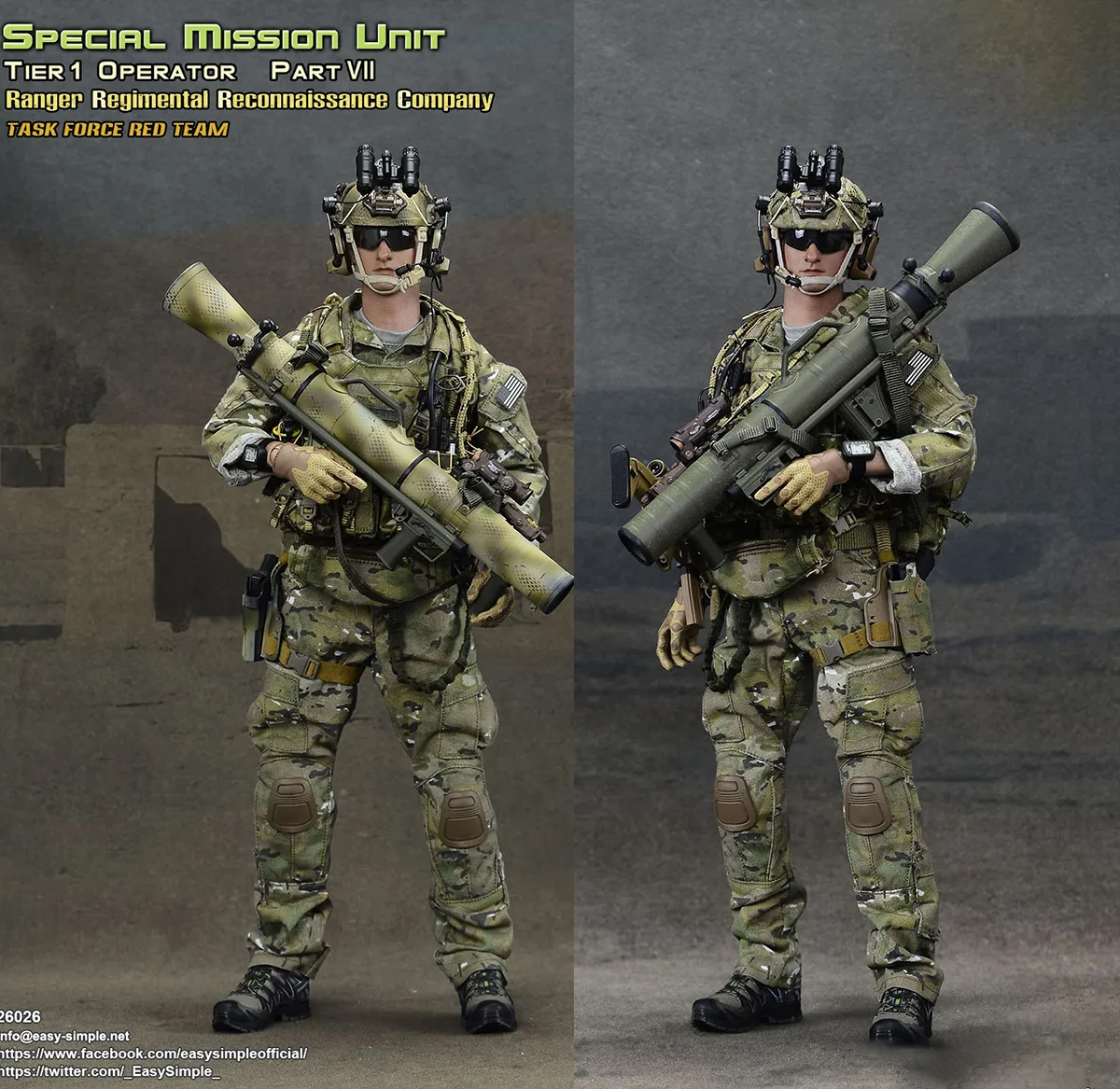 

Easy&Simple ES 26026 1/6 SMU Tier-1 Part VII Ranger Regimental Reconnaissance Company Military Action Figure Model Toy Gift