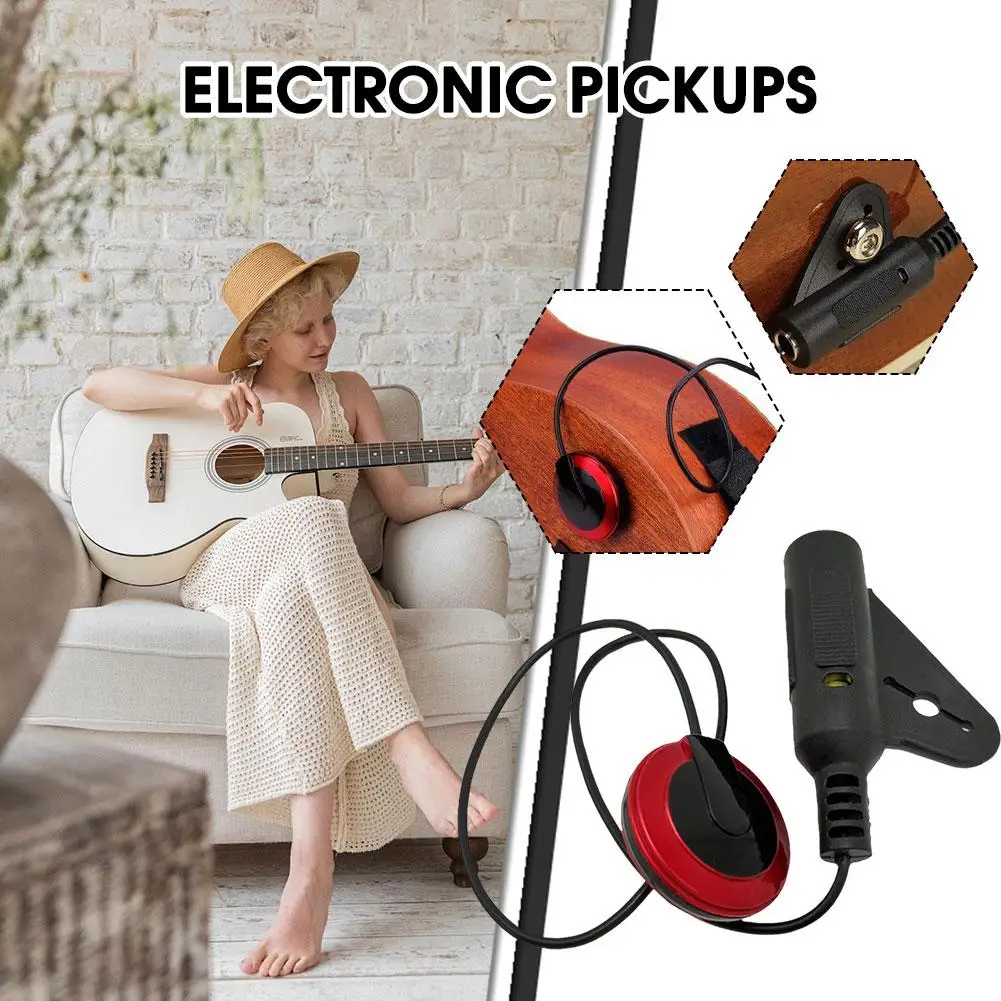1 pçs captador de guitarra portátil profissional piezo contato microfone captador fácil instalar para violino ukulele guitarra accessori k4h0