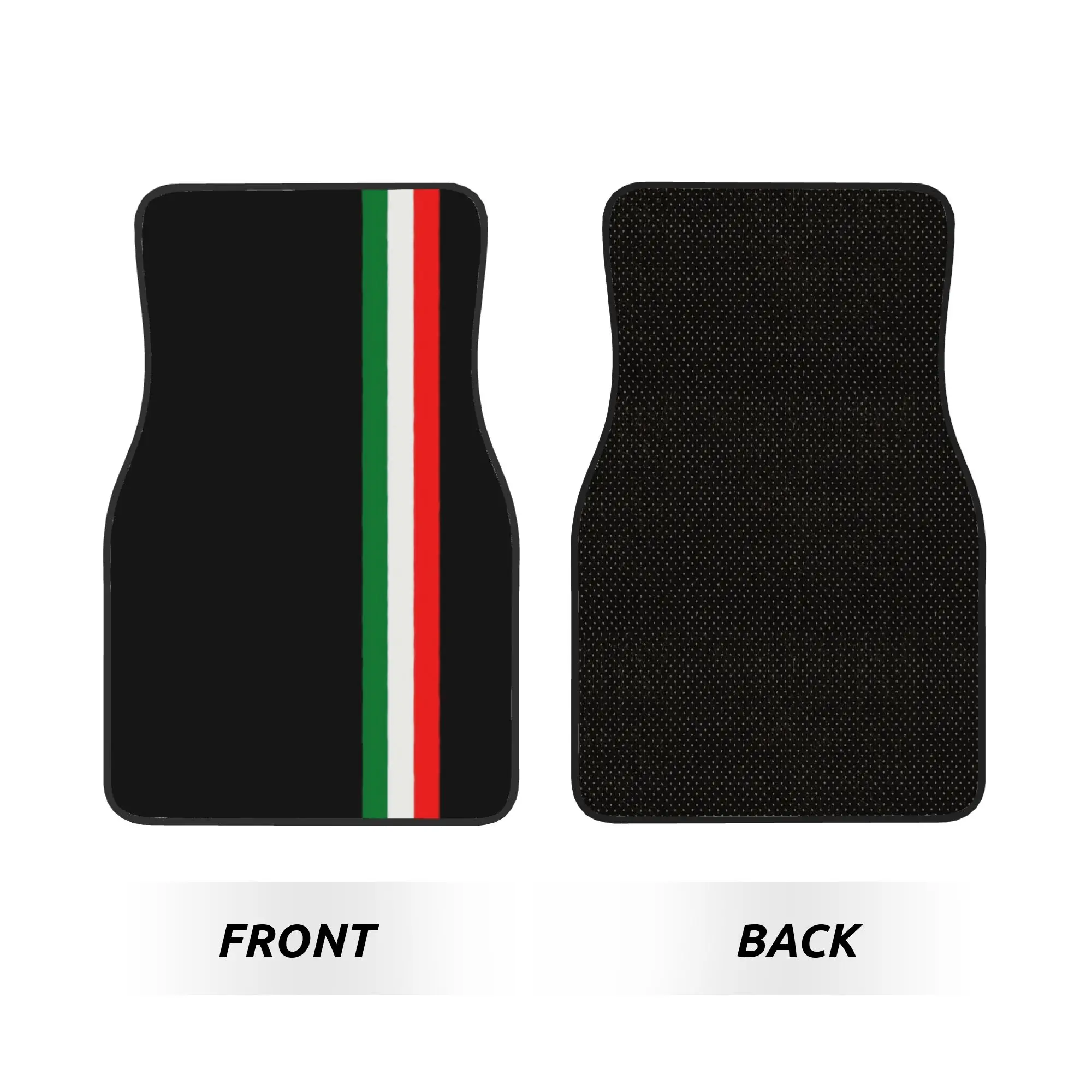 Italy Flag 4PCS Crystal Velvet Car Floor Mats Set Universal Front Rear Foot Mats Italian Pride Car Interior Floor Protection Mat