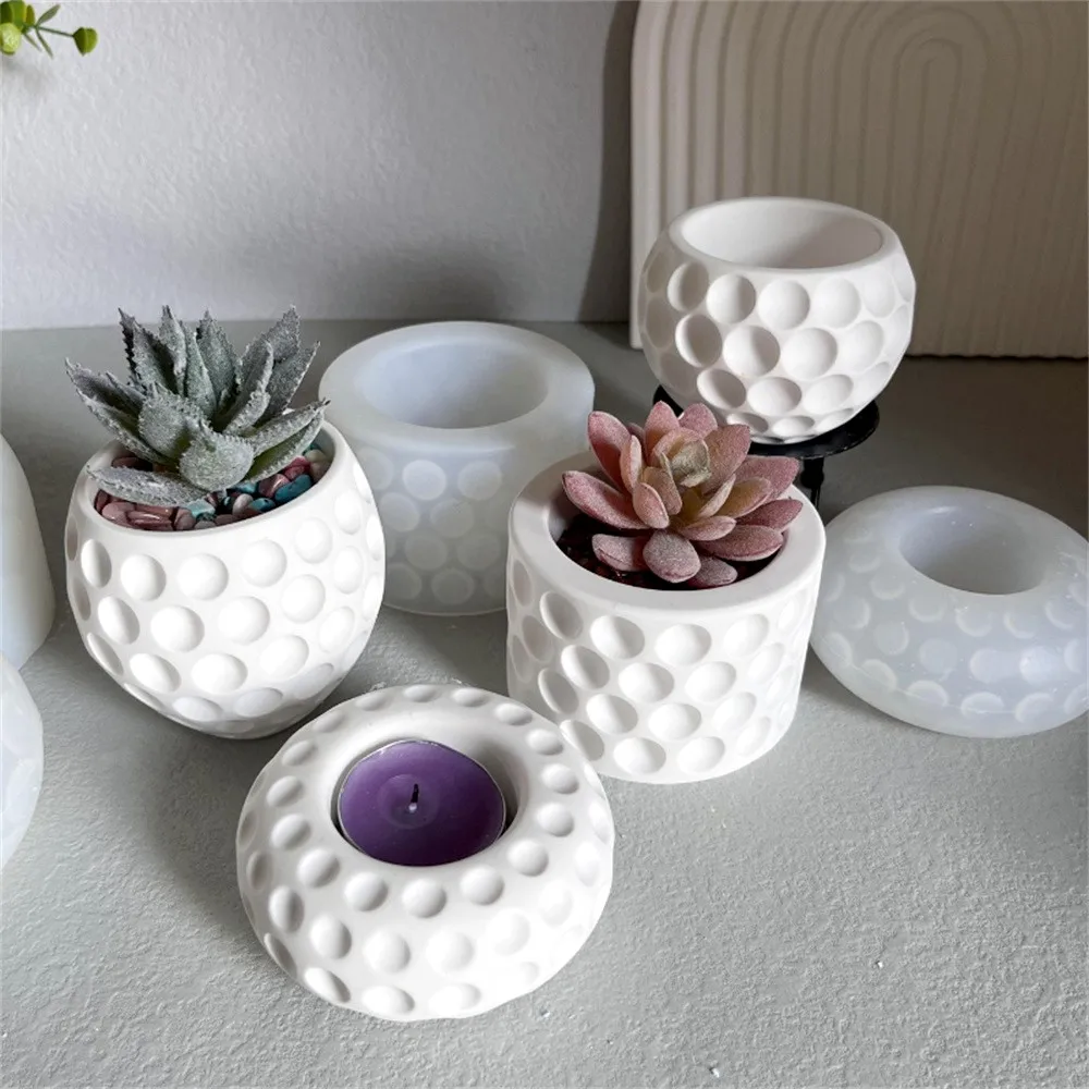 Fleshy Flowerpot Gypsum Concrete Silicone Mold Plaster Storage Box Molds Jars Bottles Crystal Epoxy Mould Home Decoration