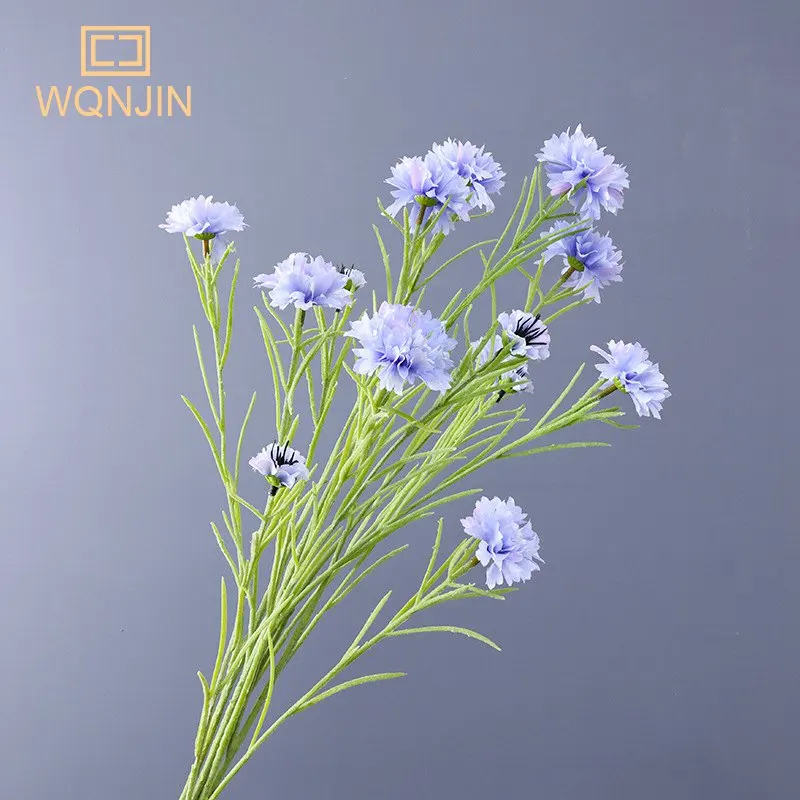 Nordic Style Artificial Flowers Long Branch Starry Cornflower Home Decorations For Wedding Home Office Artificial Plants