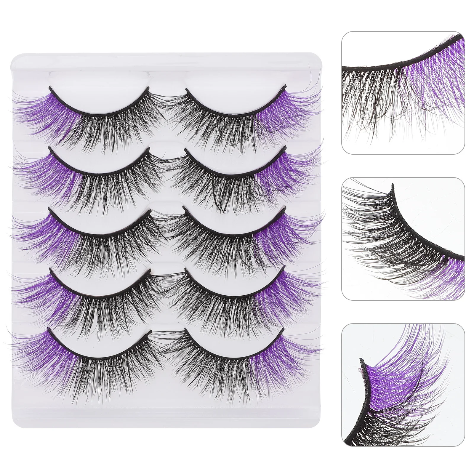 

5Pairs Artificial Eye Lashes Natural Lightweight False Eyelash Extensions Comfortable Durable Fake Lashes for Makeup