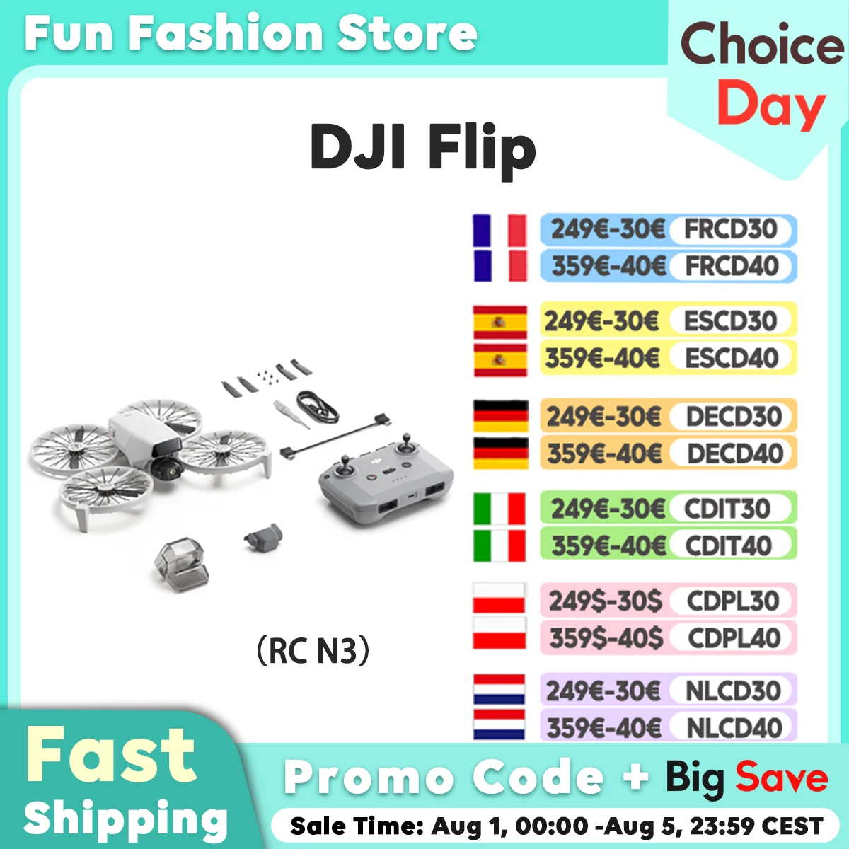 Immagine di SUPER sconto DJI Flip con RC-N3! (-71%)
