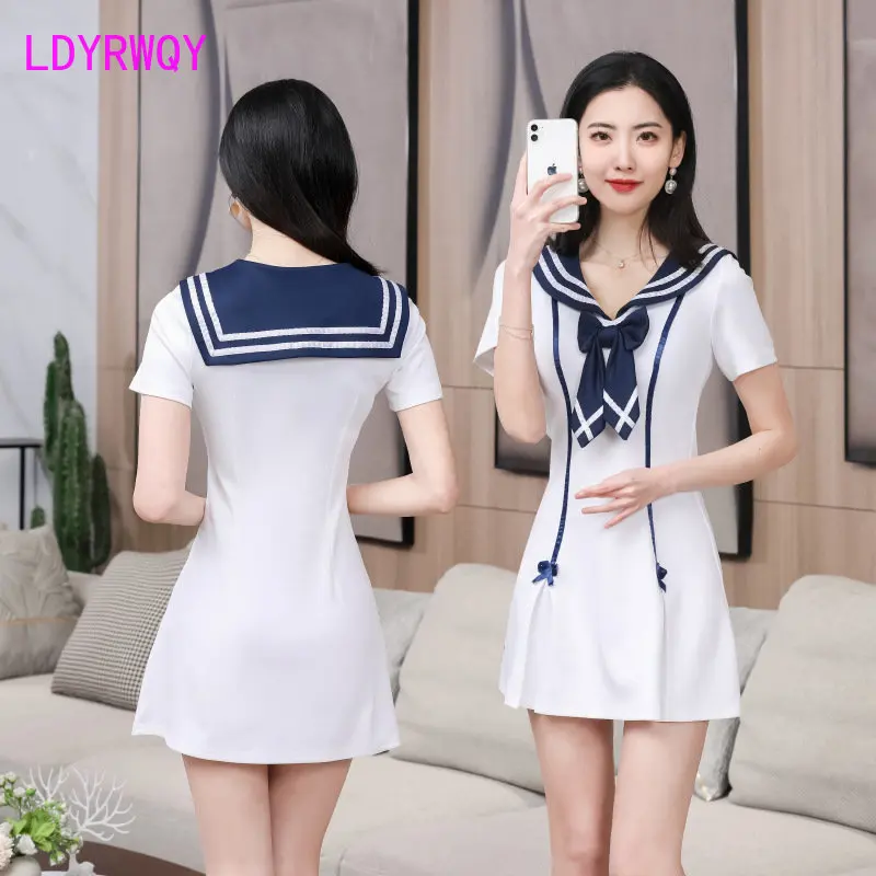 Hotel sauna, massage, foot bath technician, KTV work clothes, night work clothes, navy collar dress, female