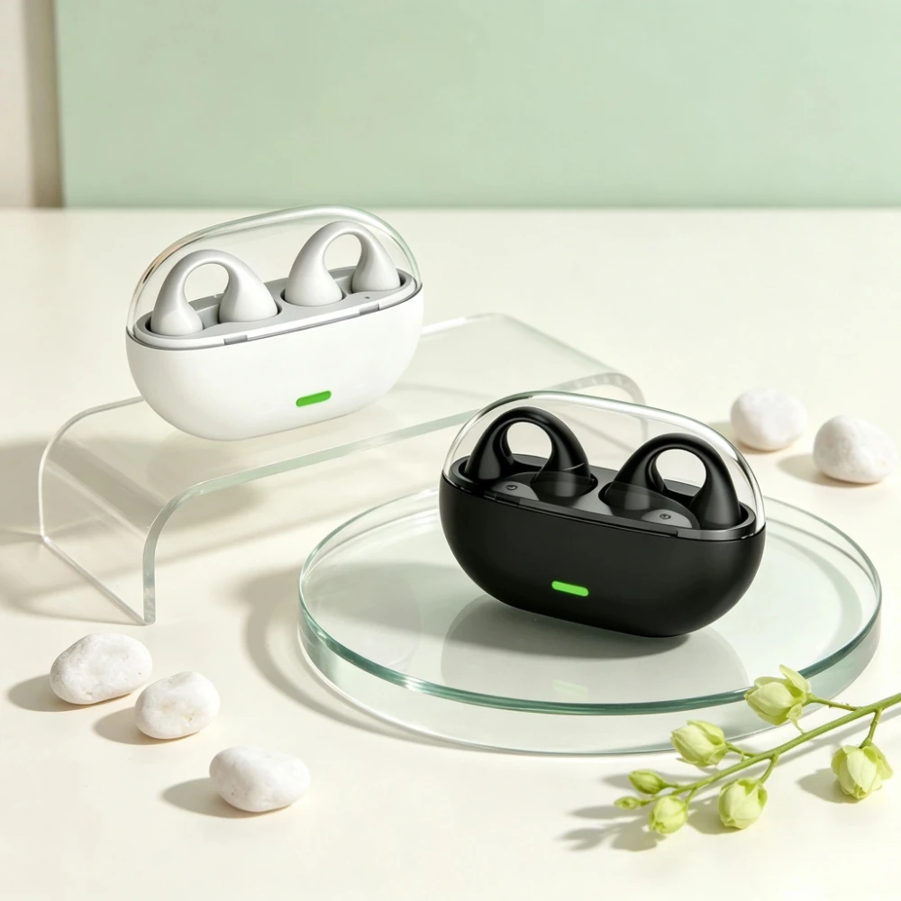 TWS Wireless Headphones Wireless Earbuds Secure-fit Bluetooth Headsets Feature Adjustable Bands for Active Sports Enthusiasts