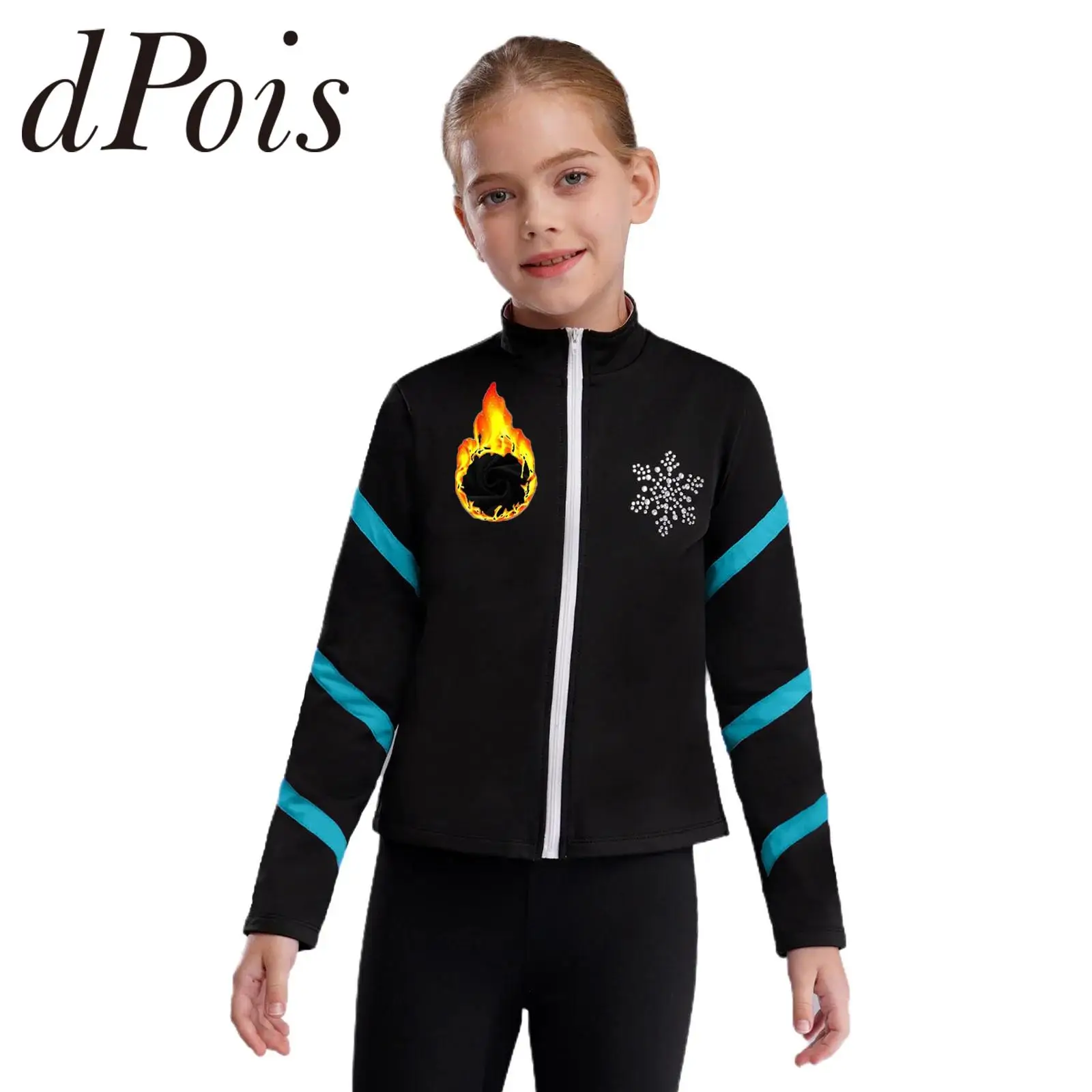 

Детский свитшот на молнии, детская флисовая куртка для девочек, пальто, топы для фигурного катания на коньках, пальто для спортзала, гимнастики, тренировок, спортивная одежда