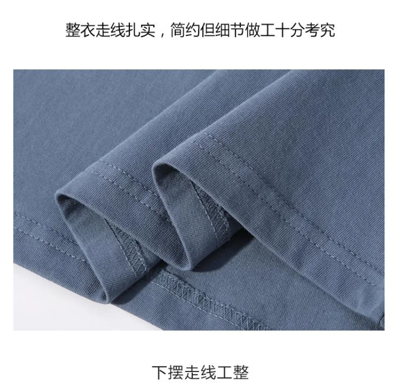 100% Cotton T-shirt Custom Logo Print Image Men and Women Clothes Diy Enterprise Embroidery Team Culture Short Sleeved Tops