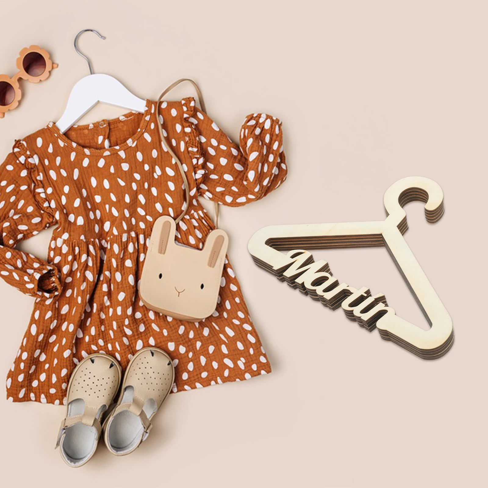 

5pcs Wooden Hangers for Kids Baby Clothes Unpainted DIY Paintable Smooth Closet Storage Drying Hangers Toddler Kids Wood