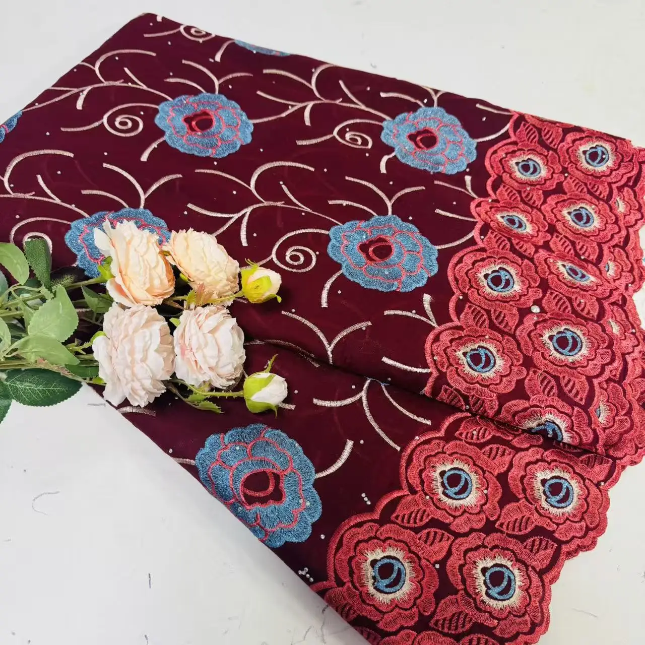 

Высококачественная африканская швейцарская кружевная ткань вуаль, 2026 нигерийский хлопок с камнями для женских свадебных платьев, 5 ярдов