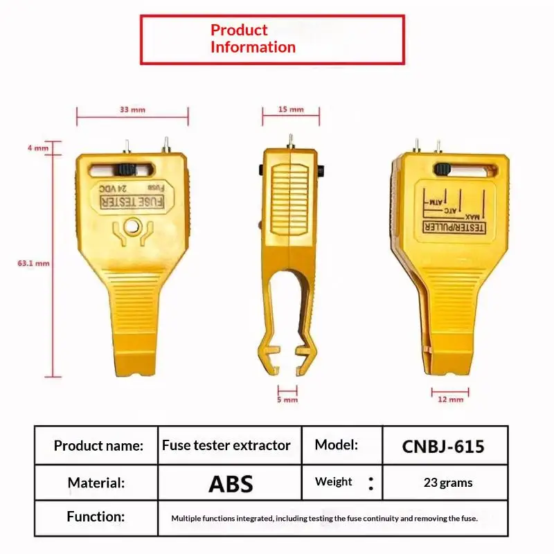 1/2PCS Car Fuse Puller Tester Set Green LED Indicator Auto Circuit Check Tool Vehicle Fuse Removal Car Maintenance Supply view 6