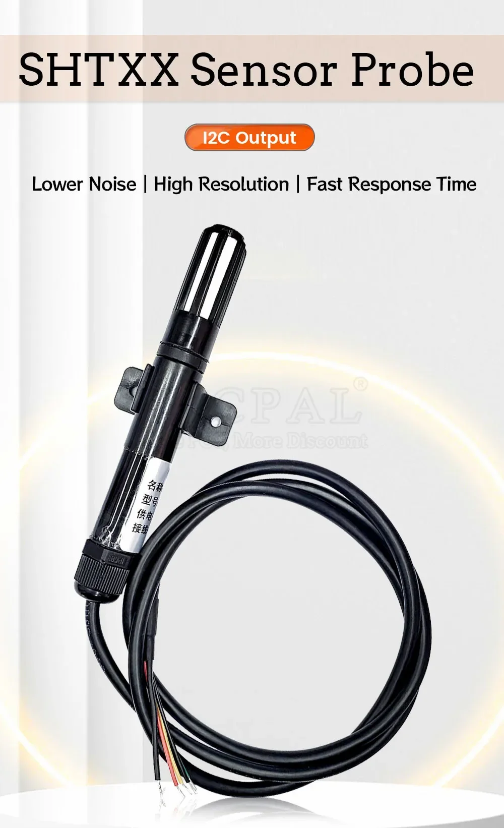 SHT20 SHT21 SHT30 SHT31 Digitaler Temperatursensor Sonde Feuchtigkeitssensor Kabelschild OEM 1M 2M I2C-Schnittstelle Wasserdicht – Detail 2